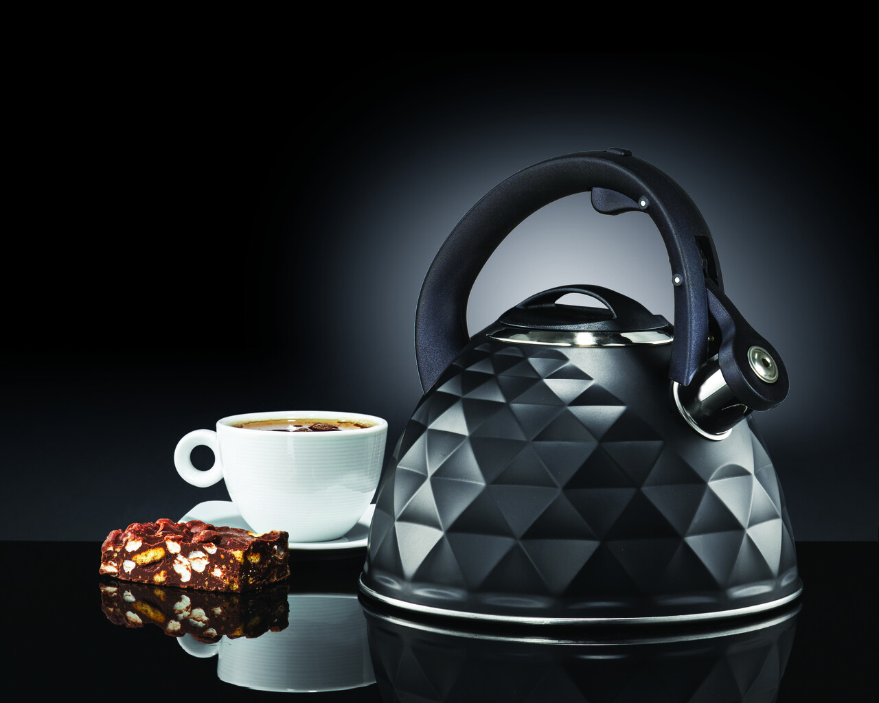 Ceainic Diamond, Ambition, 2.5 L, otel, negru - imagine 3